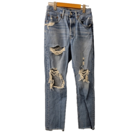 LEVI'S 501 Distressed Straight Jeans - Picture 3 of 6